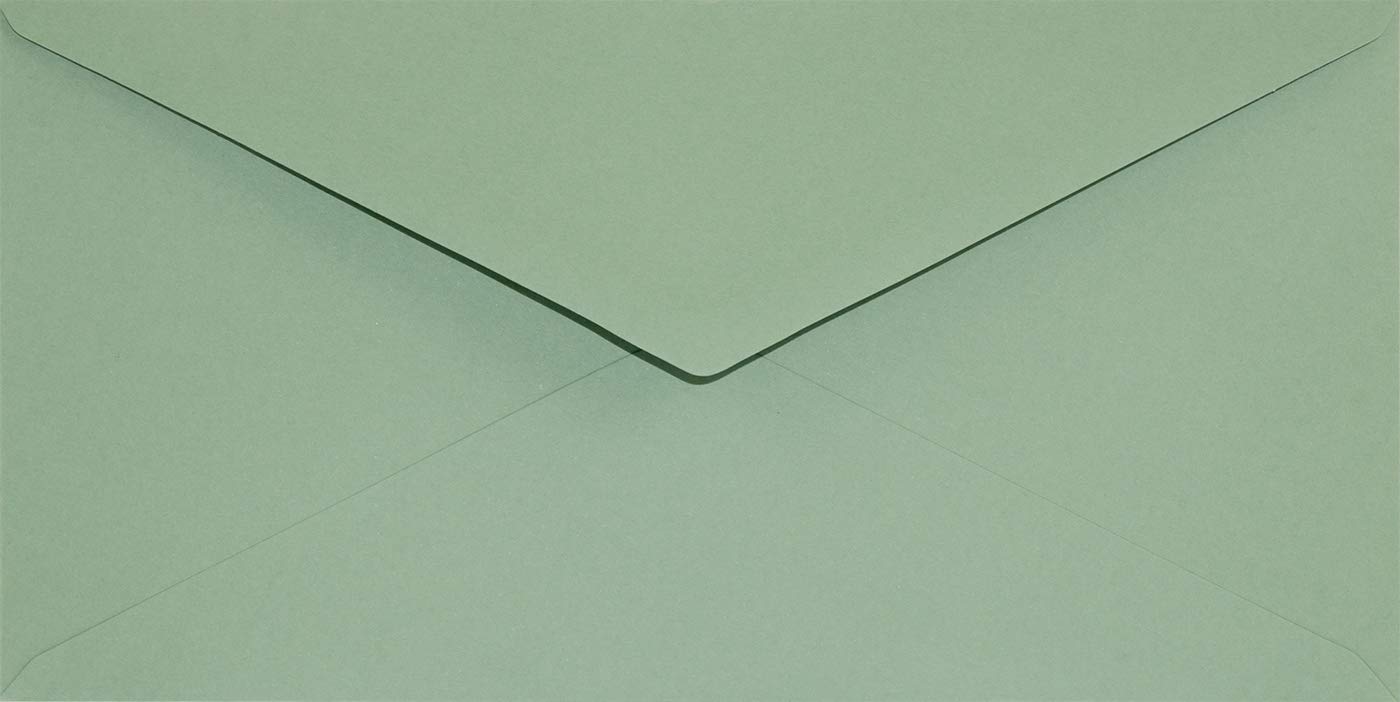 Netuno 25 Long Green envelopes DL 110 x 220 mm 4.33 x 8.66 in 120gsm Keaykolour Matcha Tea Elegant Invitation Envelope Colourful Recycled envelopes for Letters Flyers Business Cards Weddings — image 1