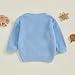 Newborn Baby Boy Knit Sweater Outfit Little Lil Brother Long Sleeve Letter Embroidery Top Sweatshirt Infant Fall Clothes (Light Blue, 0-3 Months)