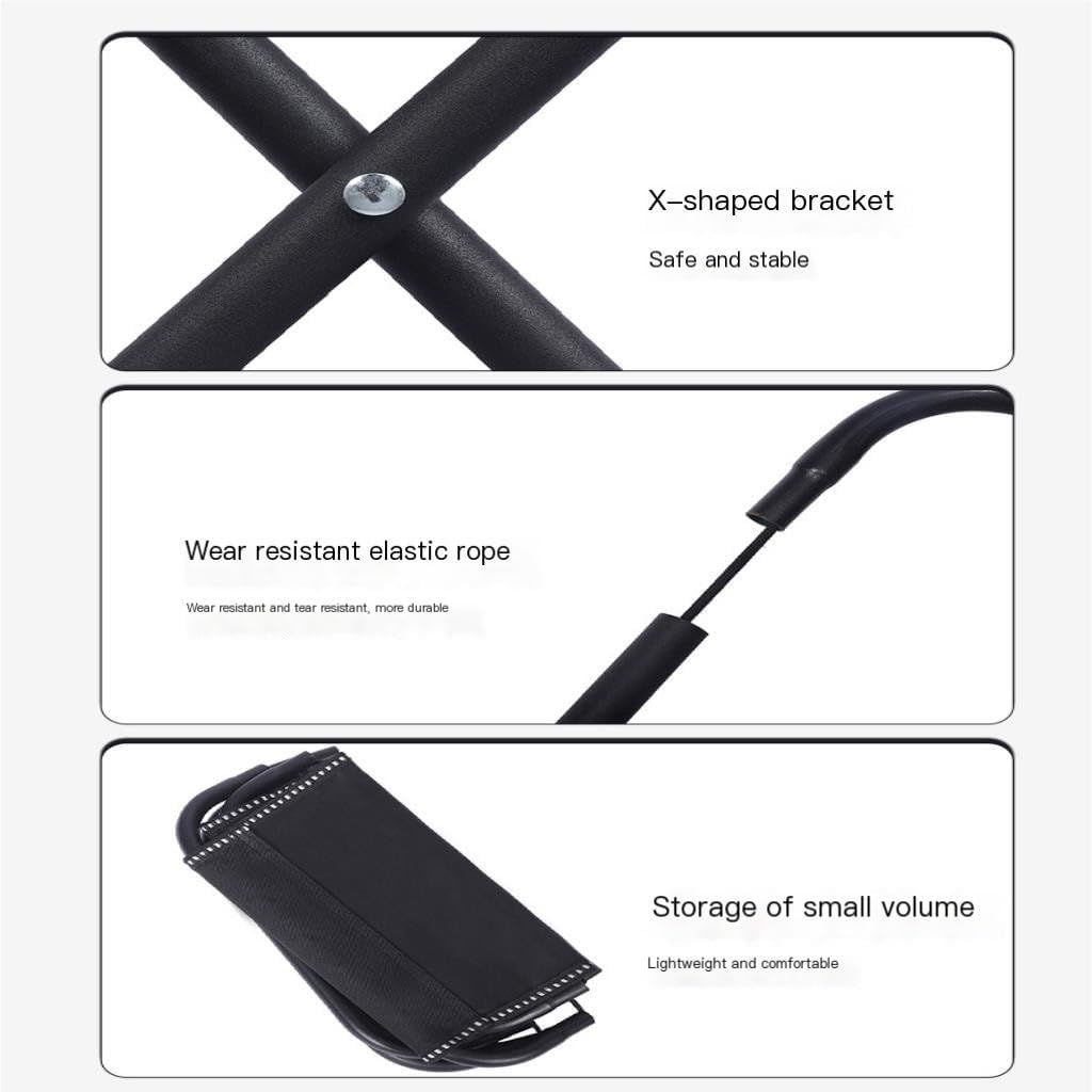 Camp Stool Portable Folding Mazar Mini Stool Carbon Steel Pipe Stool Lightweight Casual Mazar Outdoor Fishing Stool Camping Stool(A)