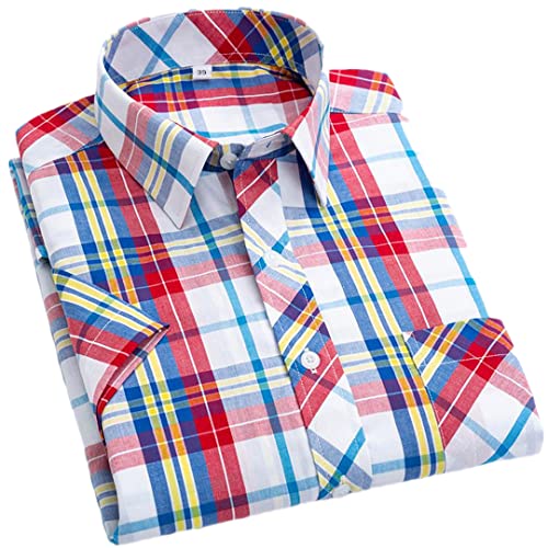 Chemise d'été manches courtes Pohullan en coton premium fluide coupe ample