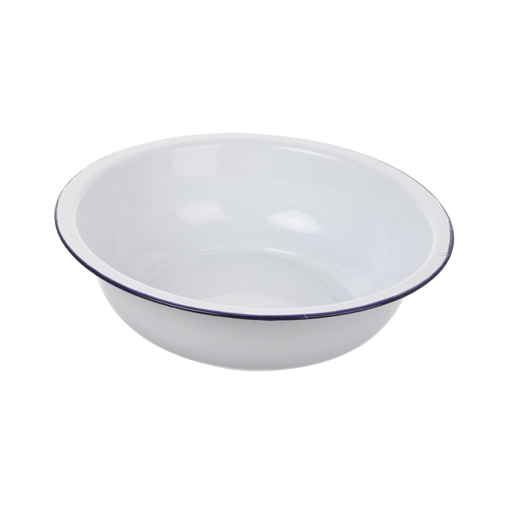 Tofficu Cuenco Grande de Esmalte Blanco para Mezclar, Fácil de Limpiar, Versátil y Retro, Adecuado para Cocina y Lavado de Frutas