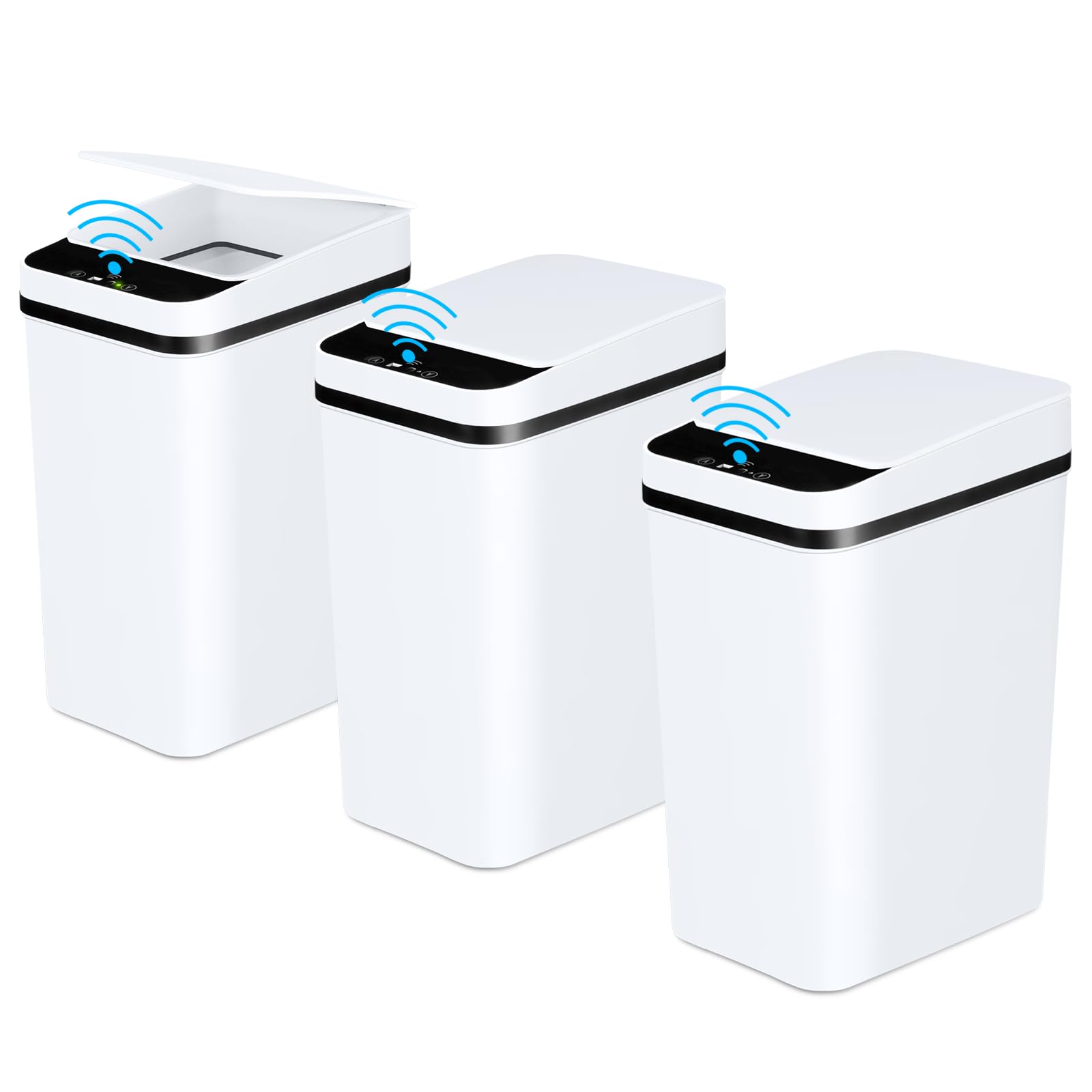 Snapklik.com : Anborry Bathroom Automatic Trash Can 3 Pack 2.2 Gallon Motion Sensor Touchless ...