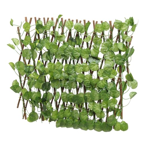 GETAJGHSD ?真常春藤 伸縮フェンス 軽量耐久 人工葉 プライバシースクリーン 屋外園装飾用 グリーンフェンス 簡単設置可能