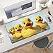 Cute Yellow Rubber Ducky Desk Mat Non-Slip Laptop Writing Pad Large Keyboard Mousepad with Rubber Base 23.6