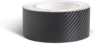 Carbon Fiber Vinyl Wrap, Self-Adhesive Chrome Tape with Tool Kit, Car Door Edge Guards, Vehicle Detailing Tape, Car Door Sill Window Trim Edge Guard Protective (2 inch×23 ft)