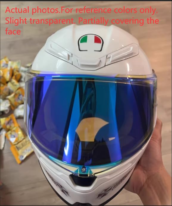 Image of PSLER Shatterproof Motorcycle Helmet Visor for K6 K6s,Transparent Blue | Impact-Resistant ,UV400 Protection, Tinted Face Shield for K6 K6s,Helmet Accessories Replacement
