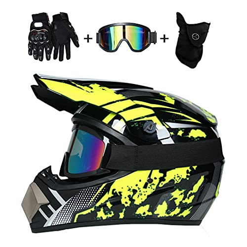 SKDW Casque de Motocross,Casques Motocross Enfant Et Adulte Set Cover