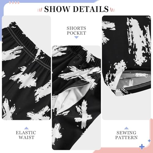 Seamless Hand Drawn Pattern Dot Art Pajamas Bottoms with Pockets Comfy Pjs Sleepwear Elastic Waistband Pajamas Pants Lounge Pants for 6-14 Years4