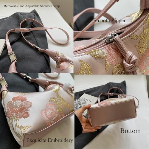 Image of Crescent Crossbody Shoulder Bag, Tote Handbag for Women, Sling Hobo Purse with Chain Strap