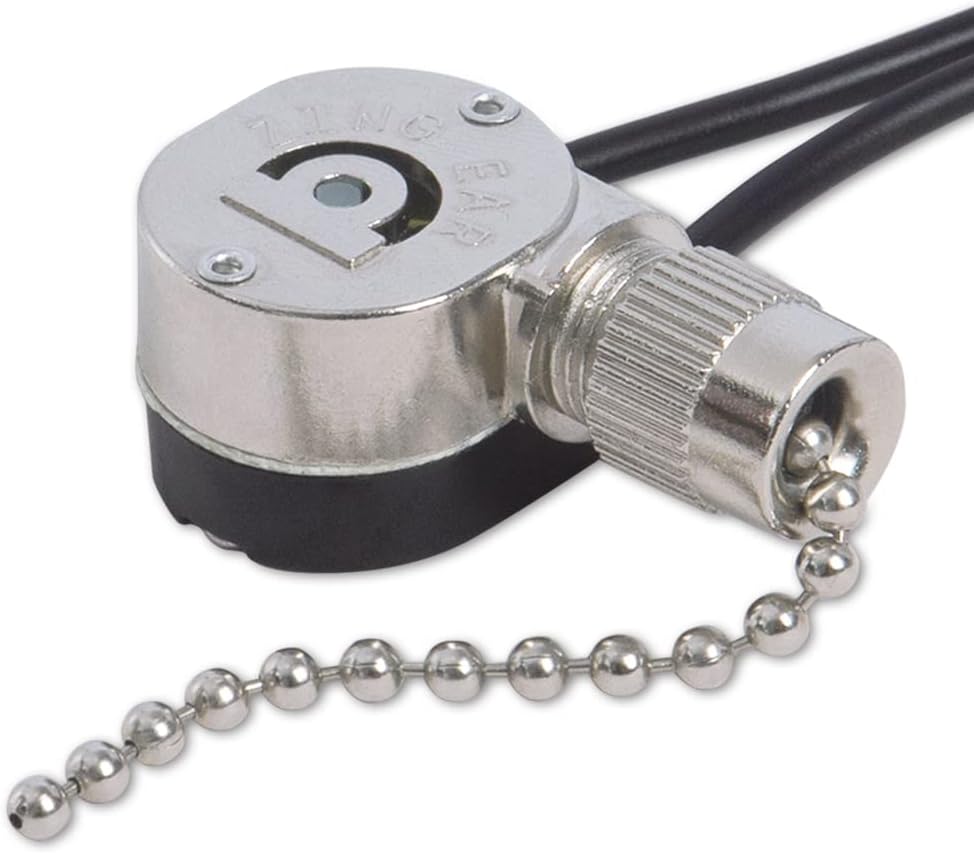Nickel Metal Ceiling Fan Pull Chain Switch