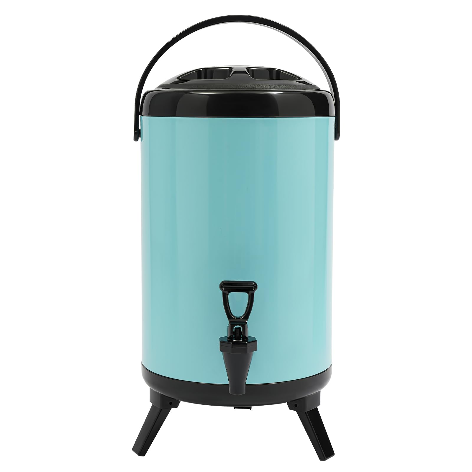 isolierter Getränkespender 10L, Heiß- & Kaltgetränkespender aus Edelstahl mit Zapfen, Isolierkanne, Getränkebehälter für Tee, Kaffee, Saft (Blau)