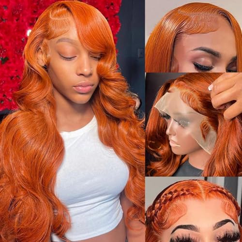 Ginger Lace Front Wigs Human Hair 13x6 Body Wave HD Lace