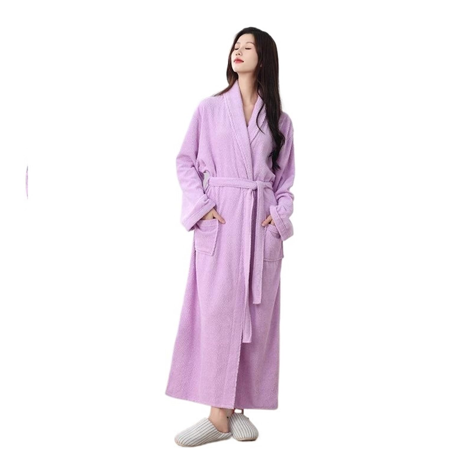 JMORCO Towel Robe Cotton Toweling Extra Long Robe Gown Bathrobes Men And Women Shower Robes Water Uptake Quick Drying Hotel Spa
