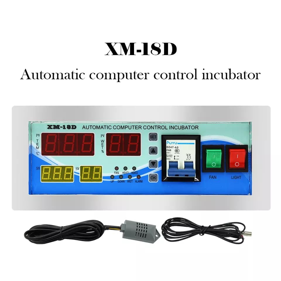 Kontroler Temperatury, XM18D Cyfrowy wielofunkcyjny kontroler temperatury i wilgotności inkubatora Automatyczny inkubator jaj