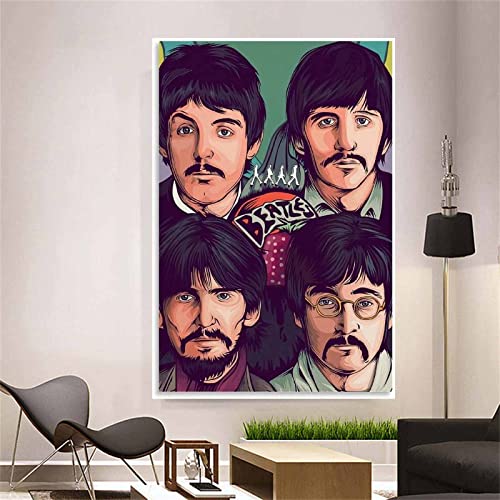 BABYDC Impression sur toile The Beatles Poster Canvas Posters Living Room Picture Prints Wall Decor Sans cadre(50x70cm) - Les Beatles, Paul McCartney, John Lennon, RIngo Starr, George Harrison BABYDC Impression sur toile The Beatles Poster Canvas Posters Living Room Picture Prints Wall Decor Sans cadre(50x70cm) – Image 6