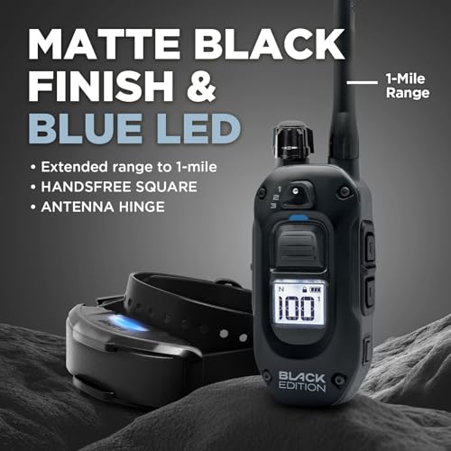 Image of Dogtra 1900X Black Edition E-Collar - 1 Mile Range, Dogs 45 lbs+, IPX9K Waterproof, 100 Stimulation Levels, Vibration, Tone, Rechargeable - Ideal for Dog Owners and Professional Trainers
