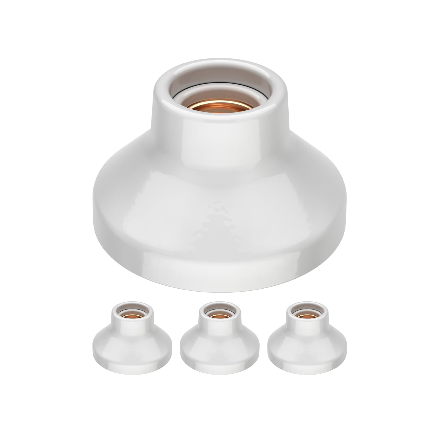 ledscom.de 4 Pieces Ceiling Light/lamp Holder Elektra, Porcelain, White Glossy, 1x E27 max. 300W