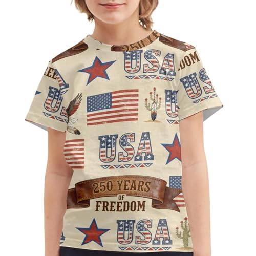 Image of Kids Graphic T-Shirt Boys Girls Novelty Tees Top Short Sleeve Shirts Summer Blouses 3-16