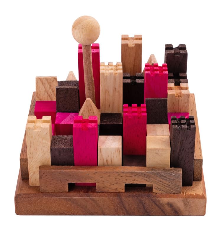 Engelhart - 350150 - Le Château Fort - Casse-Tête en Bois Niveau Difficile – 11 Pièces – 13 Combinaisons – À partir de 10 Ans - Écologique - Casse...