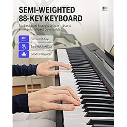 Donner Piano Numérique 88 Touches Pondérées, Semi-lestées, Clavier électrique Fullsize pour Débutant avec 3 Pédale et… - Les Beatles, Paul McCartney, John Lennon, RIngo Starr, George Harrison Donner Piano Numérique 88 Touches Pondérées, Semi-lestées, Clavier électrique Fullsize pour Débutant avec 3 Pédale et… – Image 2