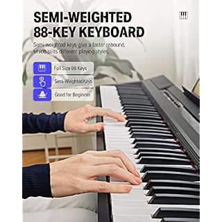 Donner Piano Numérique 88 Touches Pondérées, Semi-lestées, Clavier électrique Fullsize pour Débutant avec 3 Pédale et… - Les Beatles, Paul McCartney, John Lennon, RIngo Starr, George Harrison Donner Piano Numérique 88 Touches Pondérées, Semi-lestées, Clavier électrique Fullsize pour Débutant avec 3 Pédale et… – Image 2
