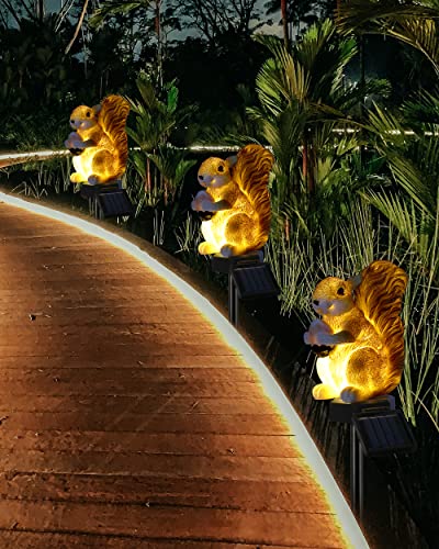 Istatue Squirrel Solar Decorative Garden Stake Lighting, Waterproof Cute Animal Outdoor Figurine Lights Ornament Statue Decor For Pathway, Patio, Lawn Housewarming Gifts (Squirrel) #TOP4