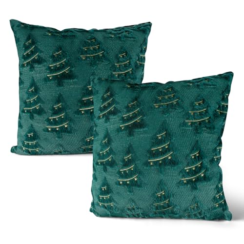 Bingqiling Weihnachtskissenbezug 50x50-2PCS Weihnachtsdeko Kissenbezug...