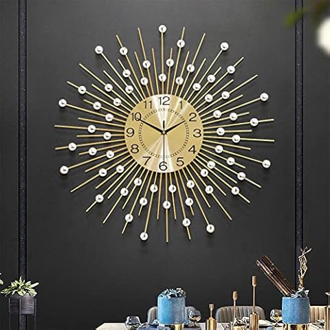Letmaliy Large Wall Clock for Living Room Decor Modern Big Crystal Non-Ticking Quiet Wall Clocks Decorations for Kitchen Office, Silent Giant Clock Battery Operated Quartz Decorative Indoor Bedroom Cover