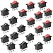 CESFONJER Mini Bateau commutateur, 6A/250V 10A/125V AC 3 Broches SPST Interrupteur à bascule pour voiture auto Bateau appareils ménagers, (Noir 10 pcs, rouge 10 pcs)