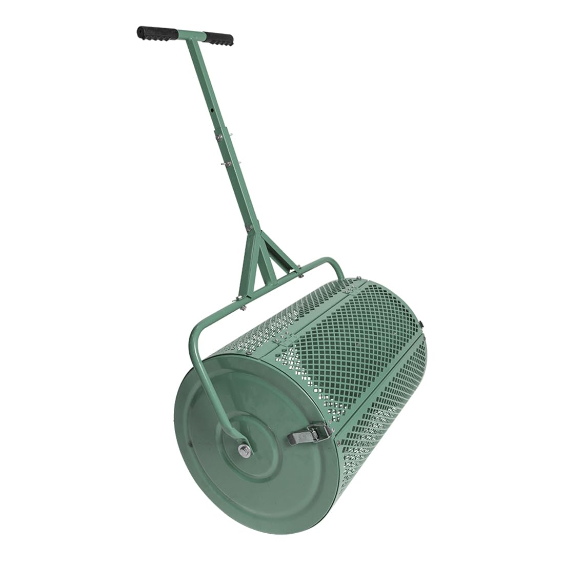Esparcidor De Compostaje De 75 L con Asa,con Bloqueo Lateral para Esparcir Fertilizante,Multiusos, Red De Metal, Esparcidor De Abono, Rodillo De Semillas, Esparcidor De Semillas, Color Verde