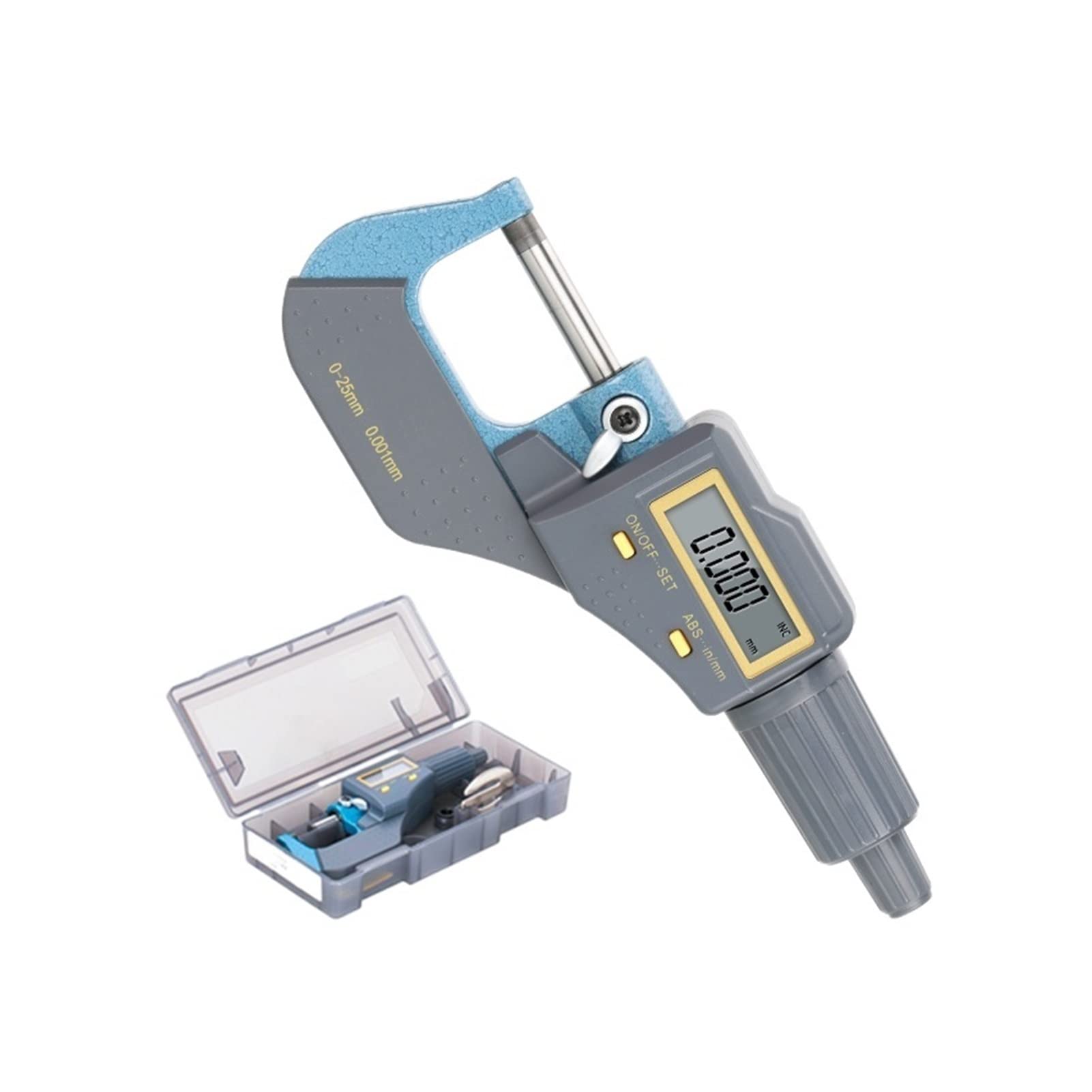 Micrómetro digital 0.001mm 0-25/50/75 100mm electrónico micrometros de calibradores micrómetros LCD Herramientas medición pantalla, Analizador preciso(25-50mm)