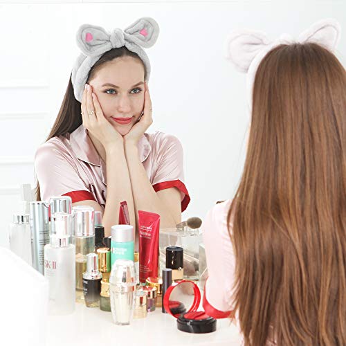 Sea Team Damesmode Pluche Hoofdband Haarlus Elastische Coral Fleece Haarband met Leuke Pompons voor Make-up Douche en… - Image 8