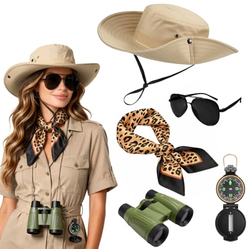 5 PCS Safari Costume for Women, Womens Halloween Safari Costumes Cosplay