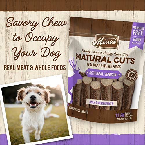 Merrick Natural Cuts Rawhide Free Dog Treats Filled Chew Made With Real Meat And Whole Foods, Venison, 0.56 Pounds #TOP1