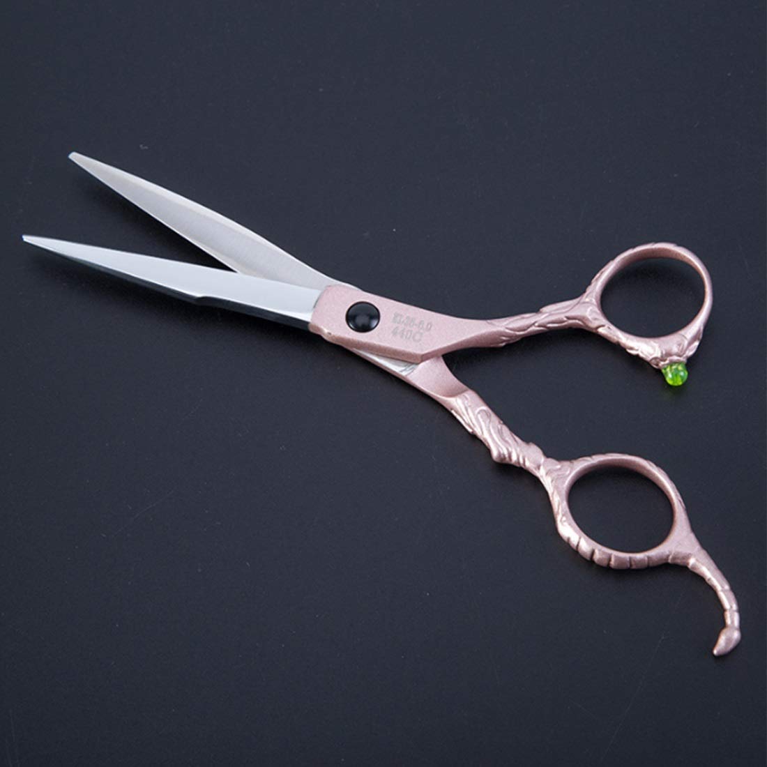 Tijeras de peluquería Profesionales, 6 Tijeras de peluquería de Acero Inoxidable, Kit de Corte de Pelo, Tijeras Planas y dentadas para barbería, Color Plata y Gris Oscuro.