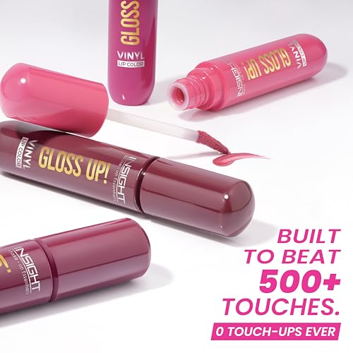 Image of INSIGHT Gloss Up Lip Color - Muted Maple | High-Gloss Finish | Rich Pigmentation | Lightweight, Long-Lasting Formula | All-Day Comfortable Wear (4g) (Pack of 3)