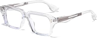 AIEYEZO Fashion Square Blue Light Glasses for Men Women Retro Thick Frame Blue Light Blocking Computer Glasses