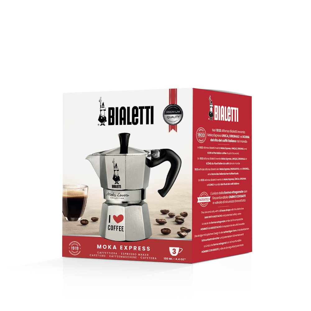BIALETTI Mocha Express ILC 3 Cup Silver Direct Fire Type (Coffee