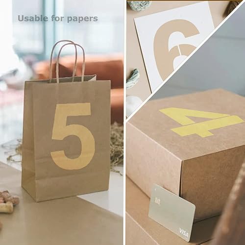 Miniatura 3 de Juego de plantillas de números grandes de 8 pulgadas, juego de plantillas de números de dirección del 0 al 9, plantillas de pintura de números de