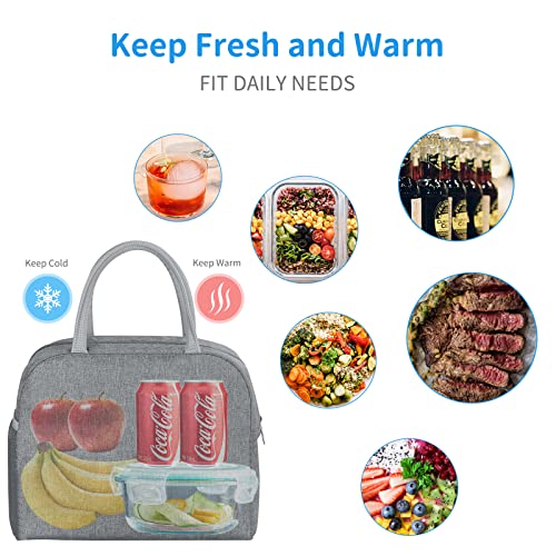 Dalinda Lunch Bag Lunch Box For Women Men Reusable Insulated Lunch Tote Bag,Leakproof Thermal Cooler Sack Food Handbags Case High Capacity Fortravel Work School Picnic- Grey #TOP5