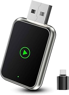 WEKUBA Plug & Play, Wireless 2-in-1 Wireless Carplay Adapter, Upgrade, for iOS 10+ & Cars with Wired CarPlay (sliver)