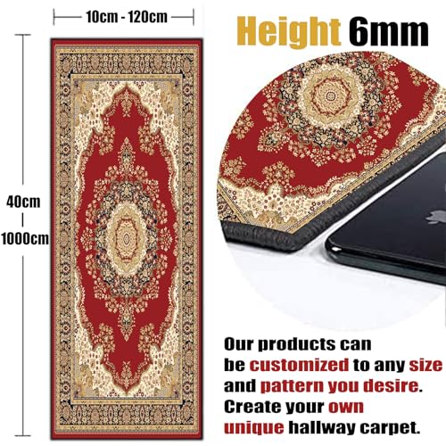 Alfombra corredor vintage de 86 x 140 cm lavable y antideslizante para pasillo 3