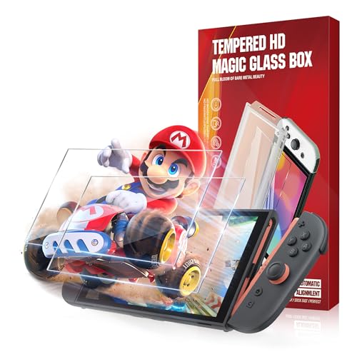 JZG 2 Pack Tempered Glass Screen Protector for Nintendo Switch 2 (2025), Auto Alignment Kit, Bubble Free Installation, Touch Sensitive, Ultra Clear HD Anti Scratch, Dust Removal