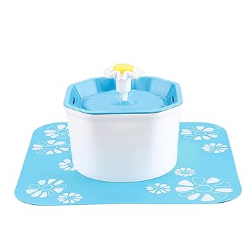 1.6L Automatic Pet Water Fountain Silent Drinking Electric Water Dispenser Feeder Bowl for Cats Dogs Multiple Pets with 1 Mat