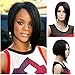 ATOZWIG@Shining Medium Straight Black African American Wigs for Women