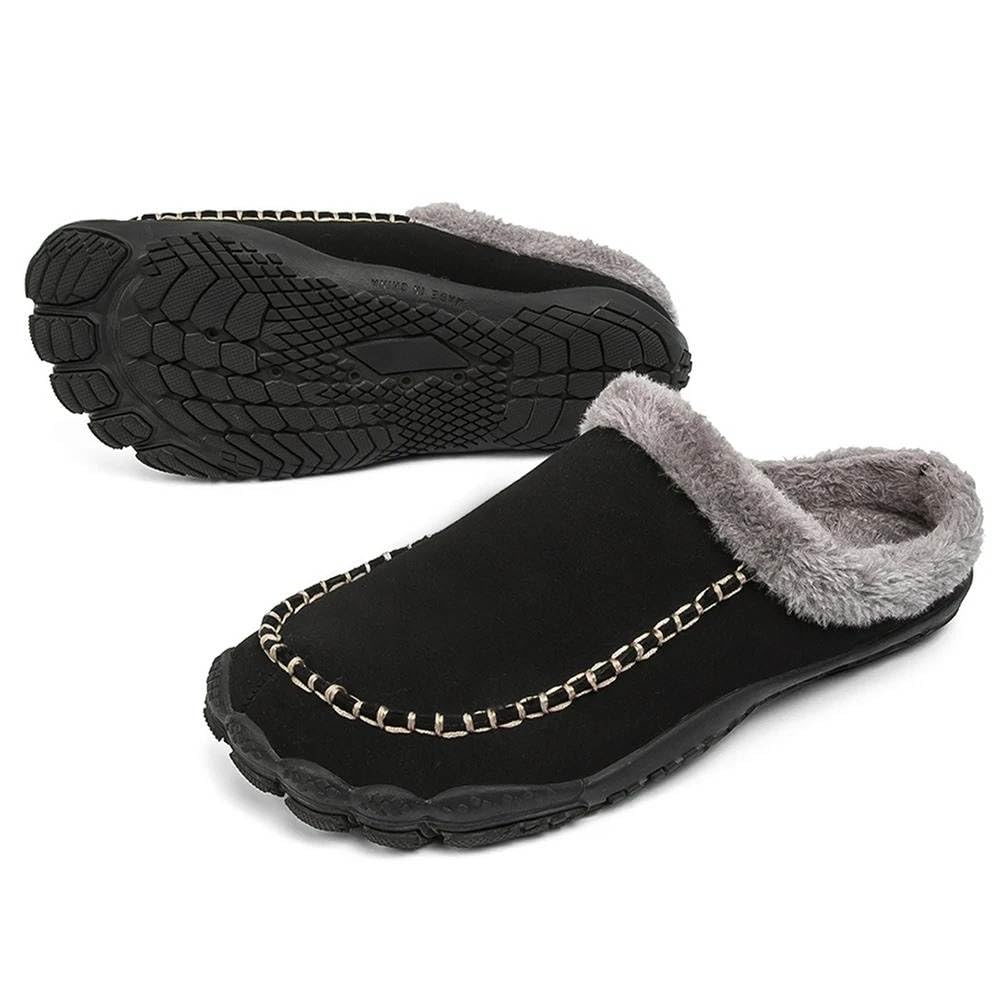 MEIION Fussheld Slides Barfuß Hausschuhe pantoffel Warme Plüsch Hausschuhe Damen Herren – Bequeme Barfußschuhe mit rutschfester Sohle für drinnen und draußen