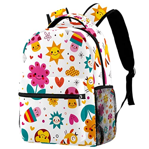 Sac à dos de voyage fleurs et cœurs pour les sorties scolaires