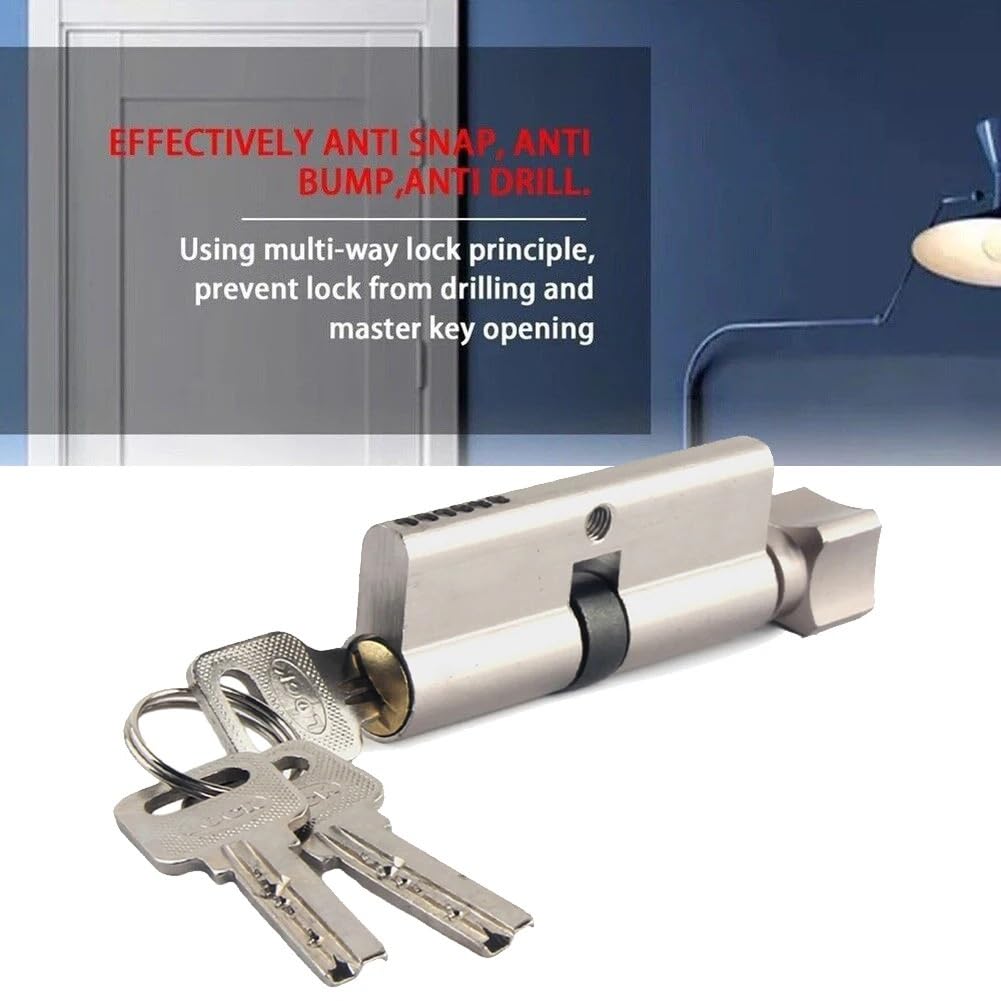 Cerradura de cilindro europeo, llave de 70mm, entrada antirrobo, llaves extendidas de latón, barril de Hardware