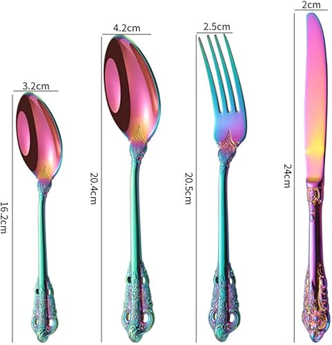 Miniatura 6 de Michelangelo - Juego de cubiertos para 16, Aimilan - Juego de cubiertos de lujo de 64 piezas de acero inoxidable 18/10, incluye cuchara tenedor y