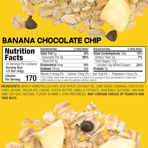 Bobo's Oatmeal Bars, Banana Chocolate Chip, Gluten Free Vegan Whole Grain Oat Bars, Pack of 12 - Thumbnail 2